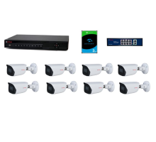 CP-UNS-8CAM50K-AI Sada kamerového systému 5.0 Mpix, včetně NVR, PoE switche a HDD 3 TB
